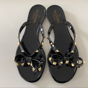 Valentino Rockstud Bow Jelly Sandals